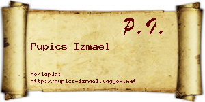 Pupics Izmael névjegykártya